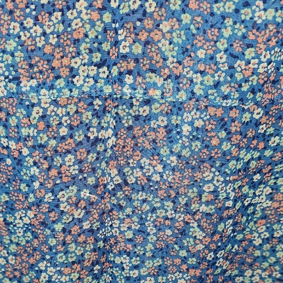 Cherokee Blue Sleeveless Button Down Shirt with Notched Collar See Thru Size 7/8 - Picture 5 of 6